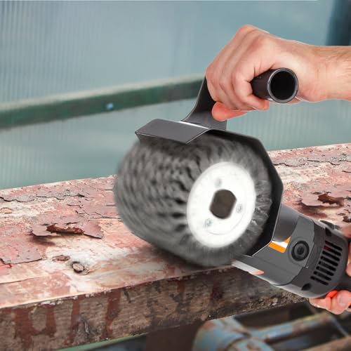 Image of Yopay Twisted Steel Wire Wheel, 4.7 inchx 4 inchKnotted Wire Brush Drum Wood and Metal Surface Polishing Conditioning Tool, Texturing Rust Wood Grain Restoration-3 /4(Wire 0.5mm)