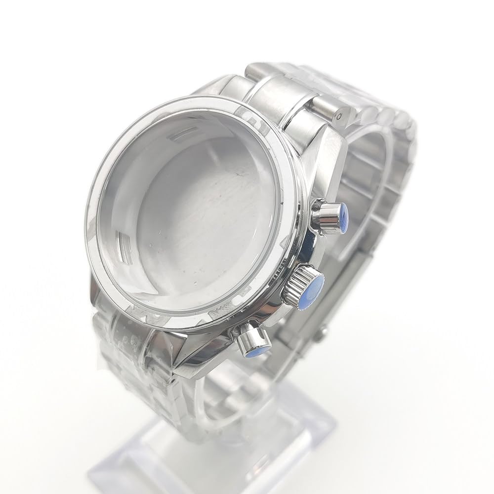 40mm Vintage Montre Modification Kit Adapté pour Mouvement Quartz VK63 32,5mm Cadran, Acrylique Lentille Acier Inoxydable Montre Modding Boîtier pour Omega Speedmaster