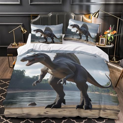 Housse de couette dinosaure 135x200 parure de lit zippée 3D - 2