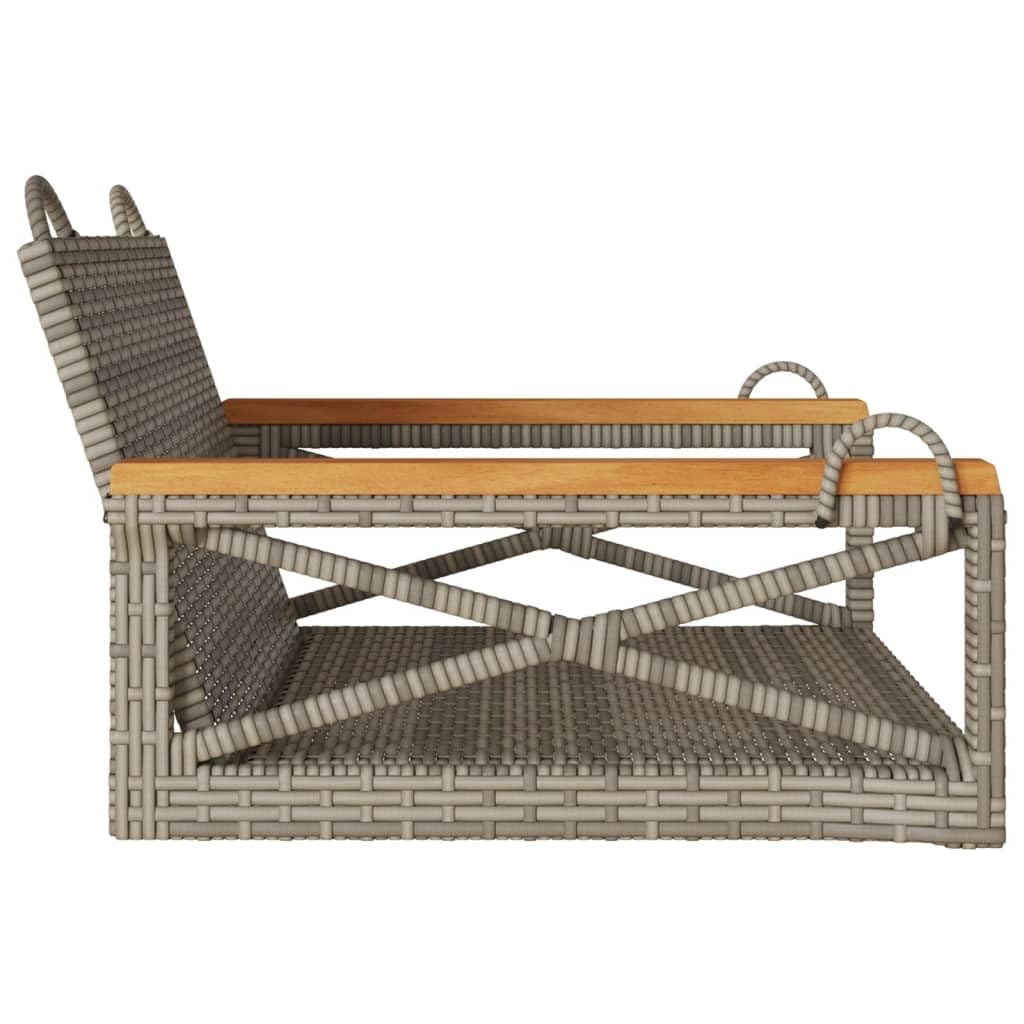 ShGaxin Banco Columpio de ratán sintético Gris 63x62x40 cm, Columpio Jardin Exterior, Balancin Jardin Exterior, Muebles Jardin Exterior, Balancin Balcon - 368171