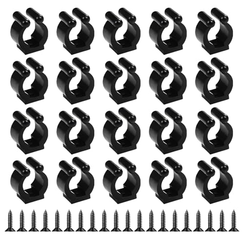OXDFK 20 PCS Fishing Rod Clips, Wall Mounted Fishing Rod Holders, Billiards Snooker Cue Locating Clip Holder, for Fishing-Rods Billiards Cues Storage Rack