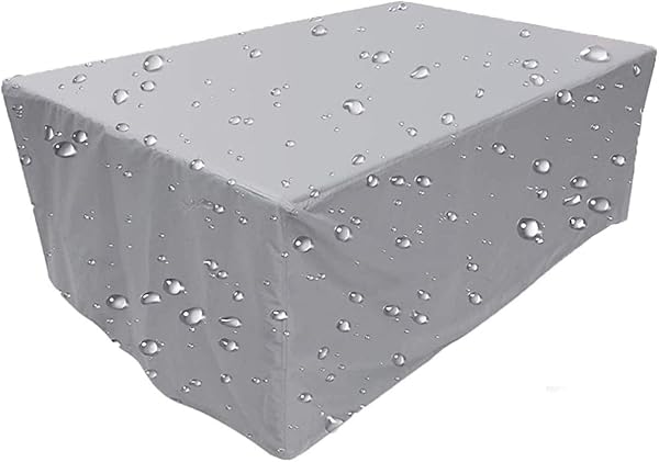 Abdeckung für Gartenmöbel Körpergröße ≤100cmAbdeckhaube für Gartenmöbel und für rechteckige Sitzgarnituren,Regenschutz und Staubfest Anti-UV,Schwerlast 300D Oxford,220x120x100cm-Silber grau - 1