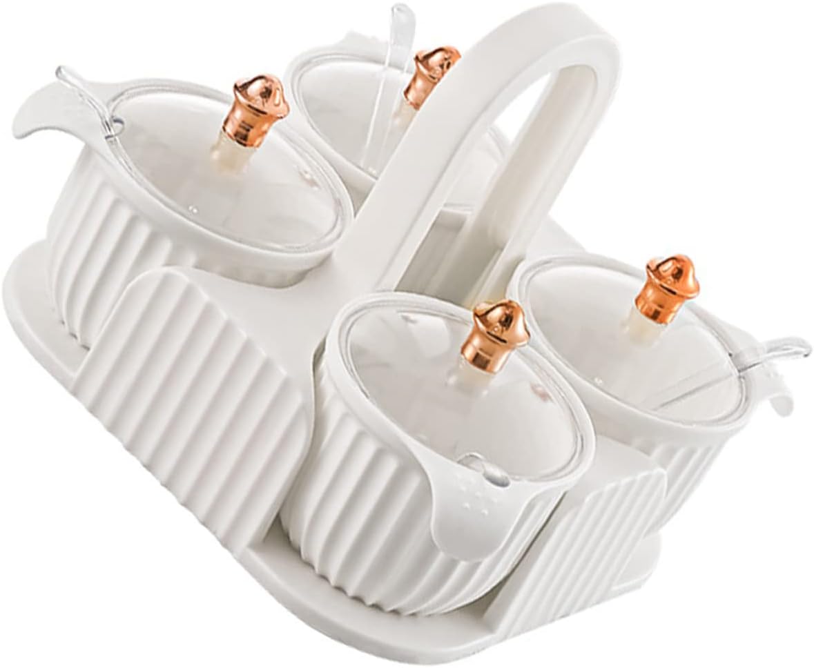 UPKOCH 1set Seasoning Organizer with Spoon Spice Container Transparent Design Hips Material for Kitchen Seasonings and Condiments Random Style