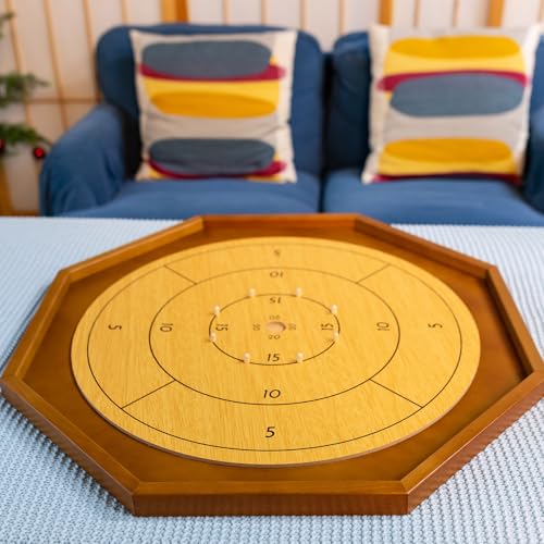 Crokinole torneo 30 pulgadas tablero madera clásico miniatura 4