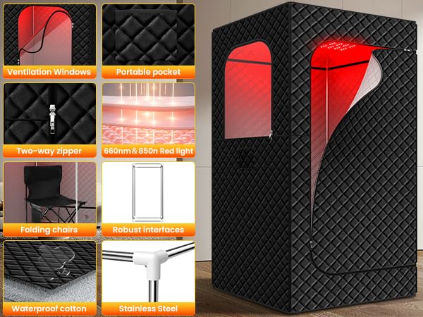 iTHERAU Home Steam Sauna Box, Portable Personal Sauna with3L Steamer, Folding Chair by iTHERAU - Used condition - Image 2