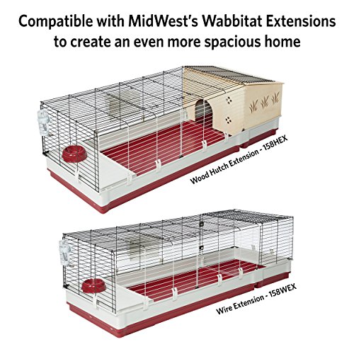 Midwest Homes For Pets Deluxe Rabbit & Guinea Pig Cage, X-Large, White & Red #TOP4