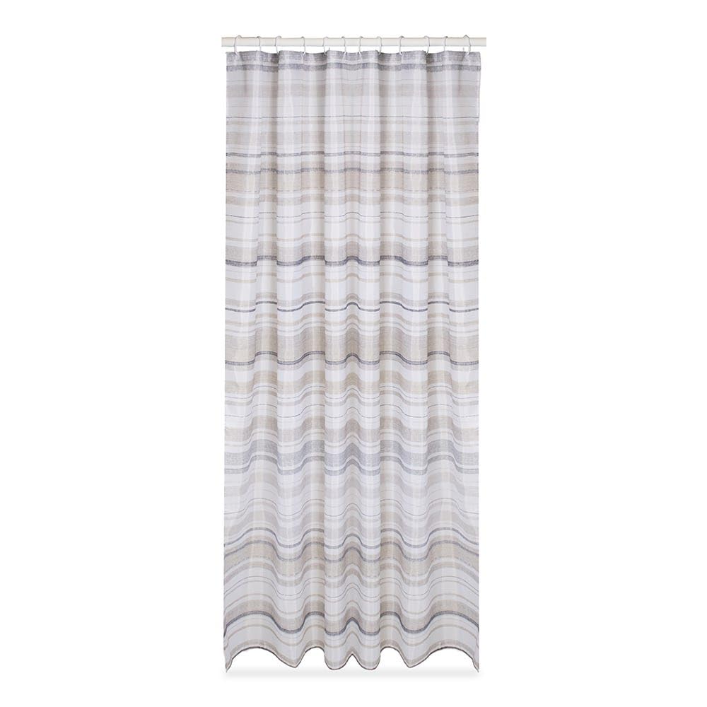 homes r us هومز أر أسDigital P inted Showe Cu tain with Hooks, G ey - 180x200 cm