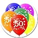 Produktbild 10 Latexballons Geburtstag Zahl 50 bunt gemischt 30cm Durchmesser