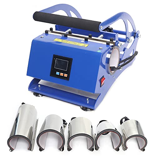 Prensa de tazas de sublimación, 600 W - 500 ℃, prensa de calor con 6 posavasos, prensa de...