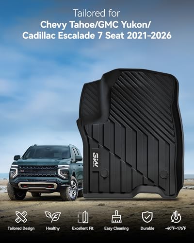 Image of 3W Floor Mats for Chevy Tahoe /GMC Yukon /Escalade 2021-2026