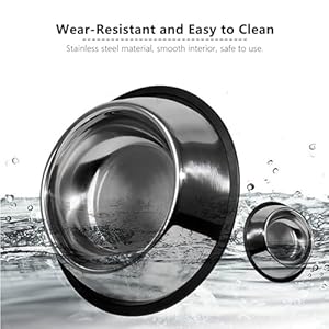 Stainless steel dog bowls with anti skid rubber base food and water non slip anti skid stackable feeder bowl and water bowl for small medium and large dogs basic style 10oz2   cucciolini doodles