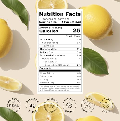 Image of Harmony Lemon Prebiotic Black Iced Tea, 10 Sticks