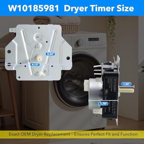 Image of W10185981 WPW10185981 Dryer Timer Replacement, Genuine OEM Quality, Replaces 418-095-20-B5, AP6016540, PS11749830, EAP11749830, 1481704, Fits Whirlpool, Kenmore, Crosley, Maytag Dryers