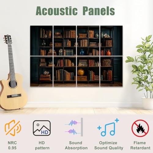 8 Pack Paneles acústicos decorativos absorbentes de sonido en fibra de poliéster 48"x32" miniatura 3