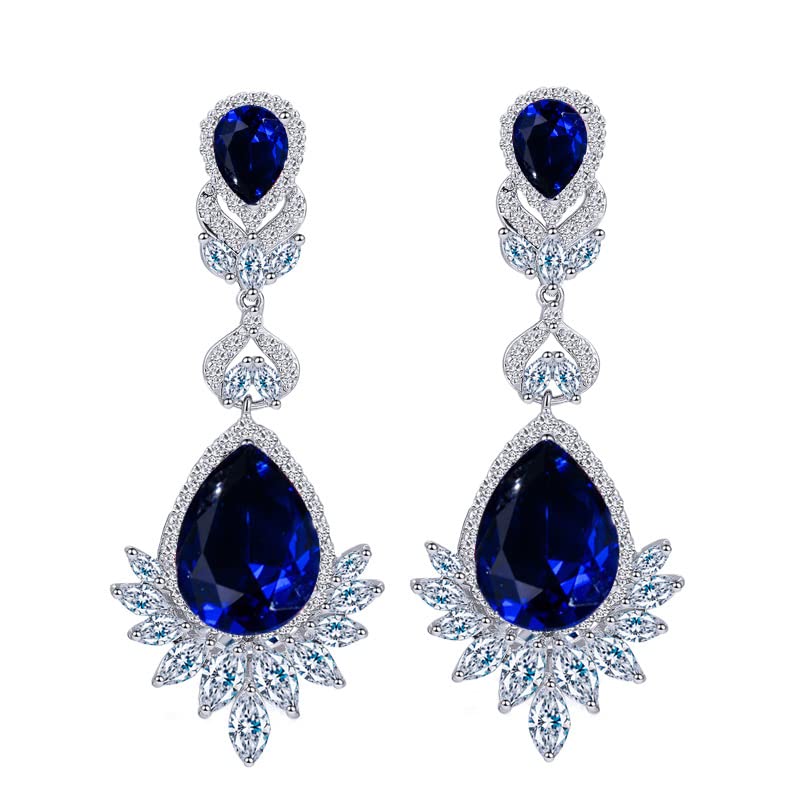 14K Gold Teardrop Crystal Earrings,Elegant Moissanite Water Drop Design,Ideal Gift for Mom, Girlfriend, Wife, Fashionable Dangle Jewelry