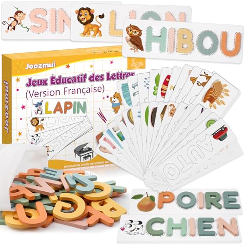 Joozmui Jouet Fille 3-8 Ans, Jeux Educatif 3-9 Ans Cadeau Fille 3-10 Ans Jouet Enfant 3-11 Ans Garçon Jeux de Societe Française Lettre Scrabble