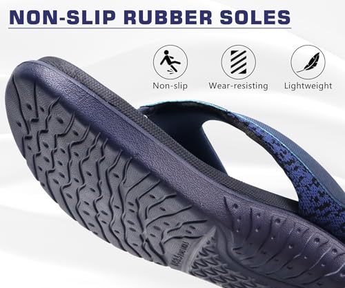 Image of ONCAI Mens Flip Flop Open Toe Athletic Straps Orthotic Summer Plantar Fasciitis Sport Sandals with Soft Cushion Arch Support Size 7.5-15