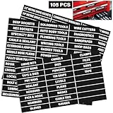 105 Pcs Magnetic Tool Box Labels, Heavy Duty Tool Chest Drawer Badges, 100 Pre-Printed & 5 Blank Customizable...