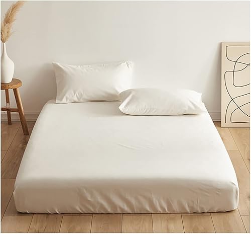 Sábana bajera ajustable de tamaño Queen 100% algodón, suave, con bolsillo profundo de hasta 11 pulgadas, resistente a las arrugas, a la decoloración