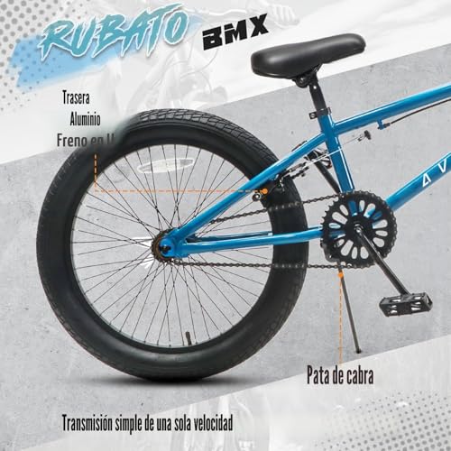 Miniatura 3 de Avasta Bicicleta Bmx Freestyle De 18 Pulgadas Para Niños De 5 6 7 8 Años, Niñas Y Principiantes, Azul