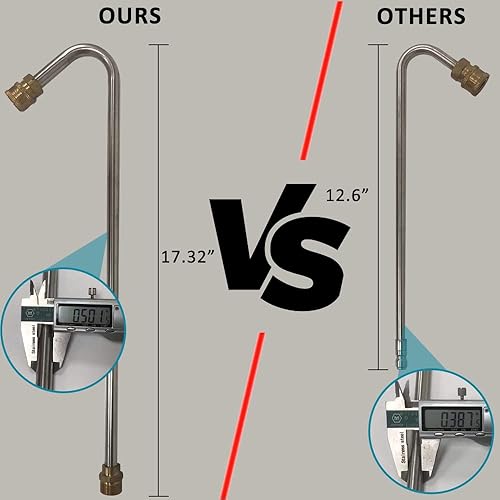 Miniatura 7 de Varilla limpiadora de canalones para lavadora a presión, resistente de 35 pulgadas, varilla de repuesto para limpieza de canalones, lavado de techo