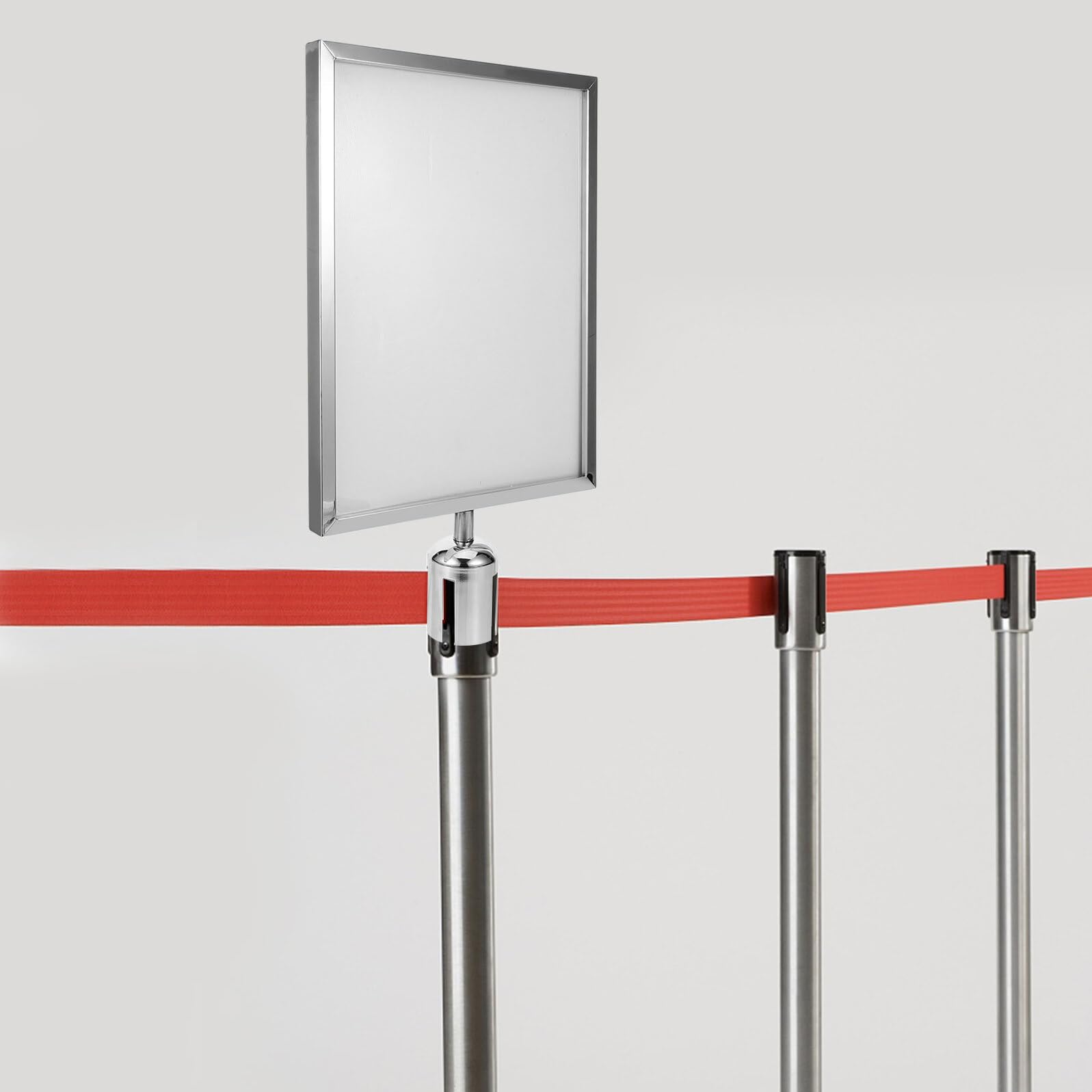 Schildhalter A3-schildhalter für Sicherheitsbarriere Vielseitig mit Einziehbarem Gurt aus Edelstahl und Kunststoff nicht Verformbar für Flughäfen und Ausstellungen