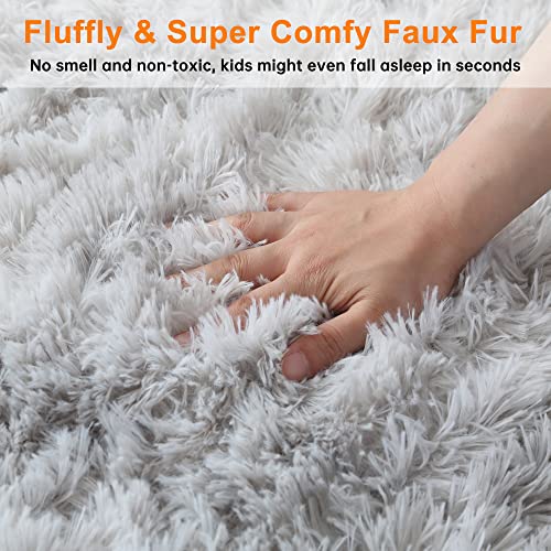 Aternoon 5.3 X 7.5 Feet Shag Area Rugs, Super Soft Fluffy Shaggy Rug Floor Carpet For Living Room, Children Bedroom, Nursery Play Room, Home Decor, 5X8 #TOP1