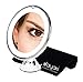 Magnifying Travel Lighted Makeup Mirror - 10 x Magnification for Flawless Make Up Application and Tweezing Eyebrows | Compact LED Vanity Mirror, Cordless, Locking Suction with BONUS Carry Bag
