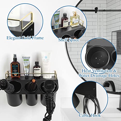 image for J JACKCUBE DESIGN Hair Dryer Holder Wall Mount Bathroom Vanity Hair St
