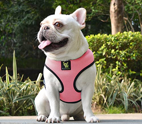 Image of EcoBark Dog Harness - Eco-Friendly Max Comfort Harnesses - Luxurious Soft Mesh Halter - Over The Head Harness Vest- No Pull and No Choke for Puppy, Small Breeds & Medium Dogs (Large, Light Pink)