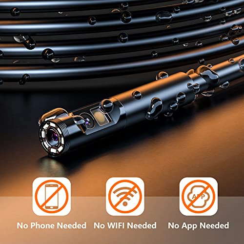 0.31Inch Dual Lens Endoscope Zealtron 1080P Digital Borescope Camera Ip68 Waterproof Snake Inspection Camera With 4.5" Ips Screen Socpe Camera With 8+1 Led Light 5M Cable 32 Gb Tf Card #TOP3