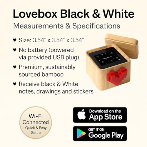 image for Lovebox Black & White | Love Note Messenger | Meaningful for Mom, Dad,