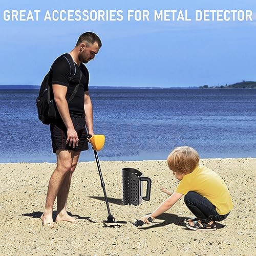 INCLY Sand Scoop & Shovel, Detecting Accessories for Kid & Adult Metal Detector, Sand Sifter Treasure Hunting & Digging Tool at The Beach & More, Black - Come with Mesh Bag - Thumbnail 6