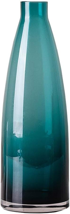 Modern Glass Tall Flower Vases for Living Dining Room Table Centerpieces Bedroom Office Hotel Home Decorative Transparen Vase for Decor Blue 26.5cm