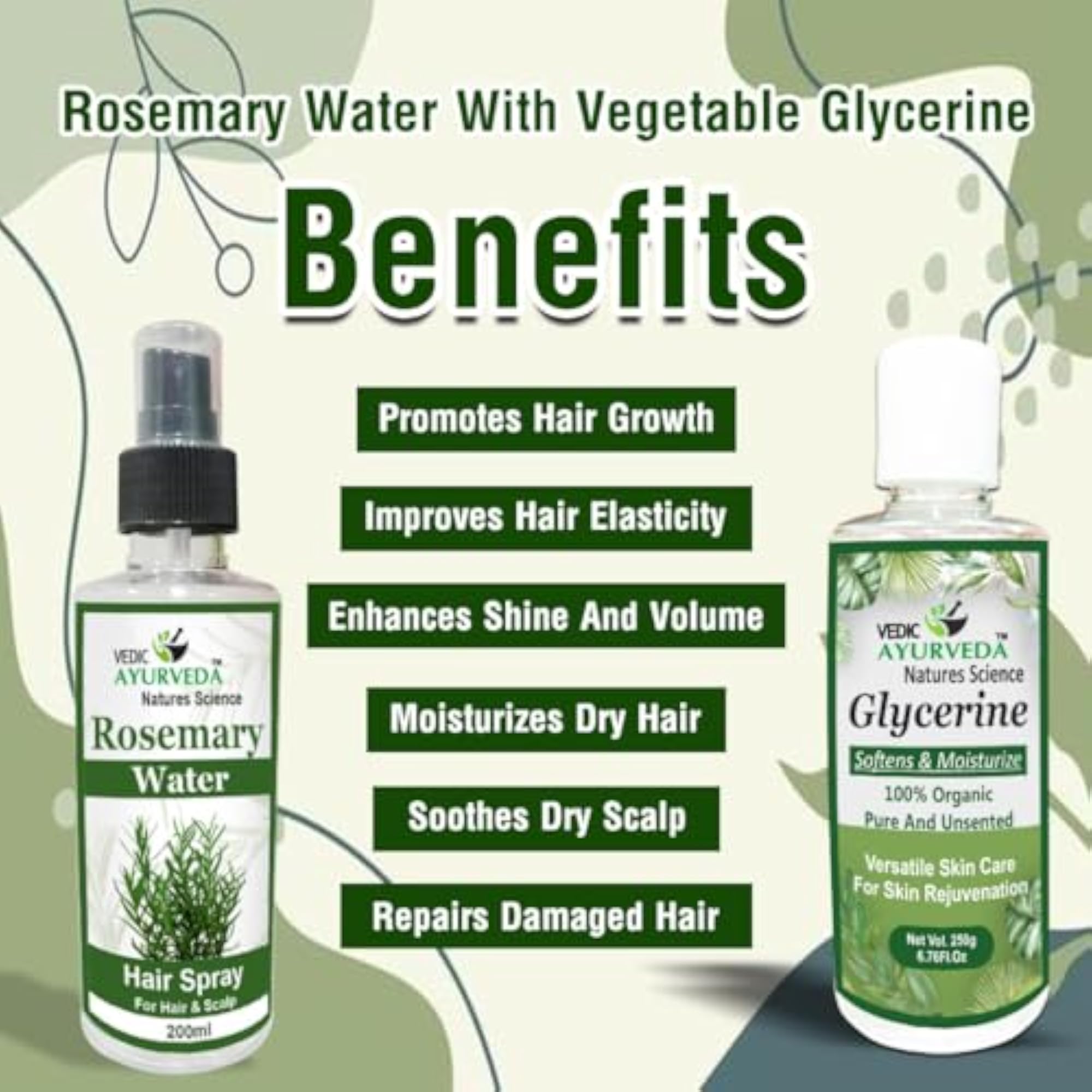 Rosemary Water with Vegetable Glycerine, Nourishment