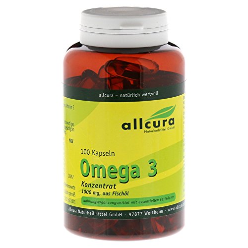 allcura Omega 3 Konzentrat 1000 mg aus Fischöl Kapseln, 100 St. Kapseln Cover