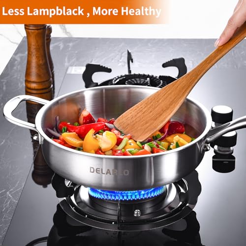 image for DELARLO Tri-Ply Stainless Steel 10 Inch Frying Pan,3 Quart Sauté Pan 