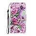 Produktbild Miagon für Samsung Galaxy A20/A30 Hülle,Bunt Muster Handytasche Flip Case PU Leder Cover Magnet Schutzhülle Ständer mit Kartenfach Magnetisch,Rose Blume