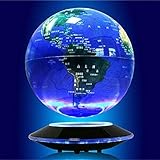 6'' Colorful Magnetic Levitation Floating Globe, Earth Rotating World Map Anti Gravity Geographic Globes for LED World Map Night Light Home Office Decor