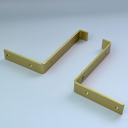 Miniatura 7 de Soporte de estante de borde dorado con forma de L, soporte de esquina montado en la pared, soportes de estante de partición, soportes de estantería