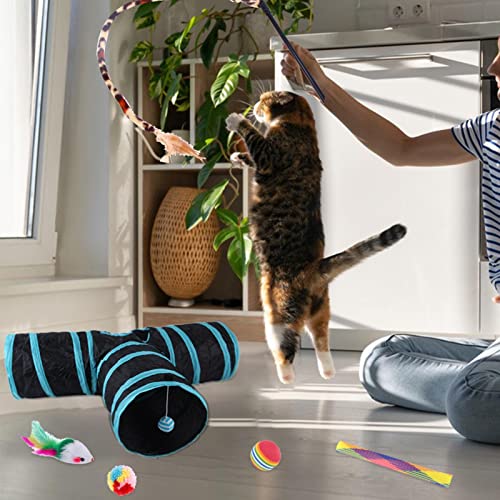 túnel brinquedos para gatos, 22 pcs Cat Toys Cat Tunnels Conjunto Combo, Brinquedos dobráveis para b