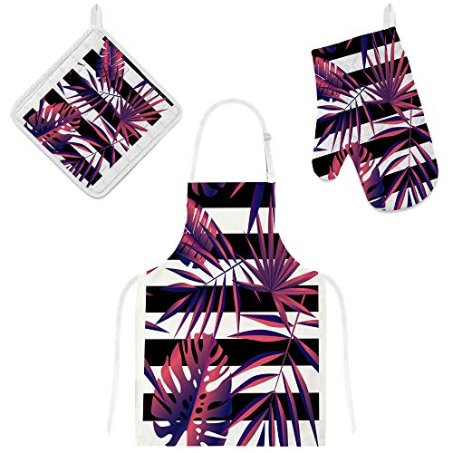 Tablier de cuisine imperméable et réglable avec gant isolant - 2