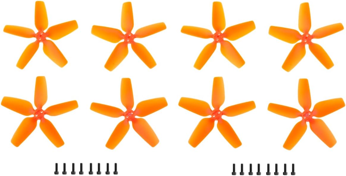 Dronetech 2925S Propellers 5 Blade Propeller Replacement Spare Parts for DJI Avata Drone Accessories (8pcs - 4CW 4CCW) (Orange)