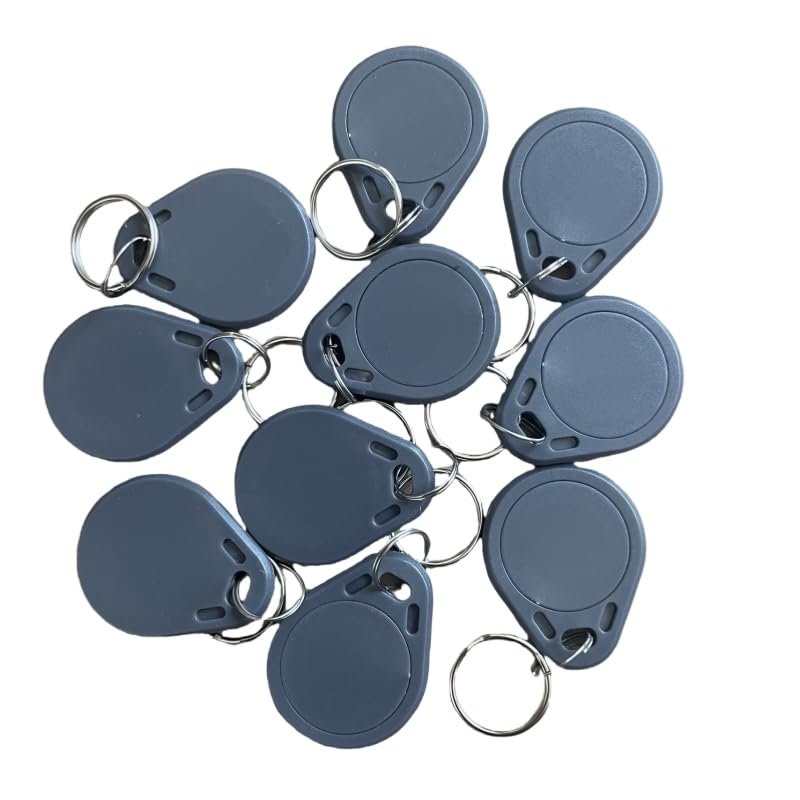 10pcs MF classic 1K RFID Fob 13.56mhz ISO14443A Key for Hotel Door Entry Access Control... (gray)
