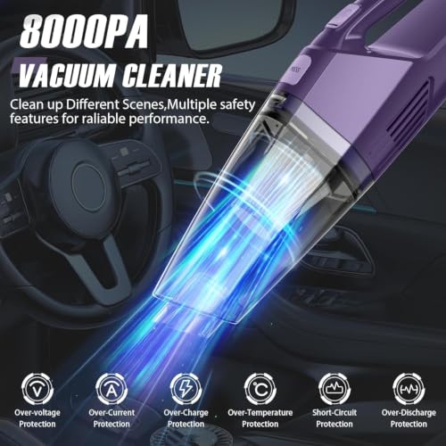 Image of Bossdan Handheld Vacuum Cordless - Car Vac Portable with 8KPA & Multi Accessories & Low Noise, Lightweight Hand Held Vacuum Cordless Rechargeable for Car /Home /Dust /Pet Hair, Mine Portable Vacuum