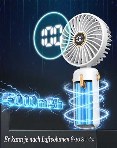 Handventilator-Mini-Ventilator-Akku-Aufladbar-Klein-Hand-Held-USB-Fan Portable Ventilatoren Kleiner Taschenventilator Leise Tragbarer Unterwegs Handy Tischventilator Taschen Electric Kinder Camping 2