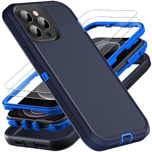 Coque de protection iPhone 13 Pro Max antichoc antichute et anti-poussière avec verre trempé bleu