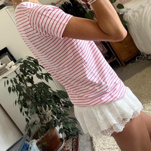 Image of Vintage Oversized Flower Graphic Tees Cute Surfboard Palm Baggy T-Shirts Summer Preppy Beach Tops Teen Girls Clothes
