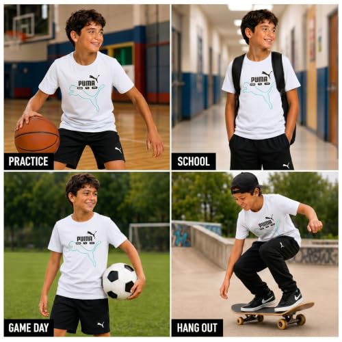 Image of PUMA Boys T-Shirts Athletic Crewneck Short Sleeve Tees (Sizes S-XL)