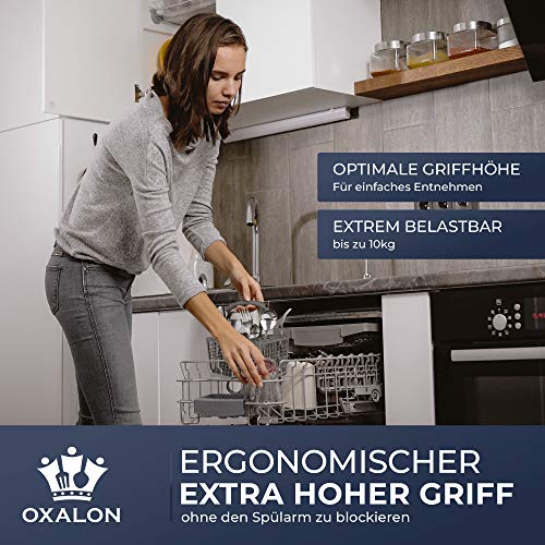 OXALON® Bestekmand, vaatwasser, universeel met robuuste bodem door golfvorm en stabiele stand, bestekmand vaatwasser, aangename draaggreep met geïntegreerde waterafvoer - Image 5